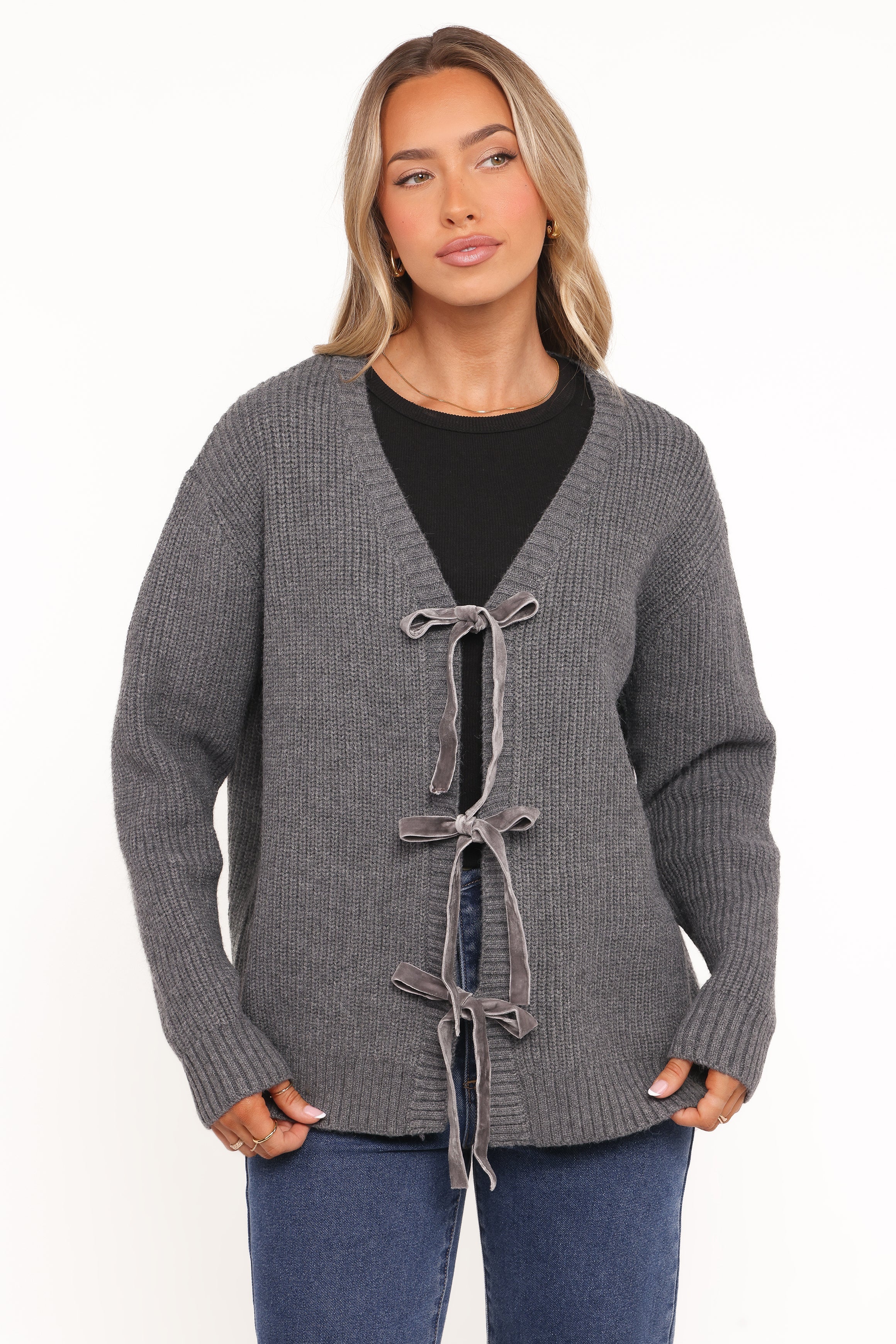 Hammond Tie Up Cardigan Grey