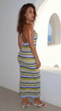 Sundrift Crochet Knit Maxi Dress Blue Multi
