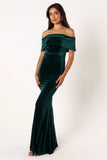Adair Off Shoulder Maxi Dress Emerald Green