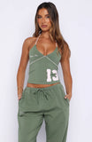 Cant Help The Feeling Halter Top Khaki