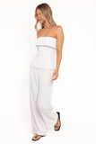Blakely Wide Leg Pant White Pinstripe