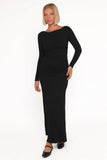 Warren Long Sleeve Maxi Dress Black