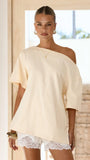 Pia One Shoulder Oversize Tee Yellow