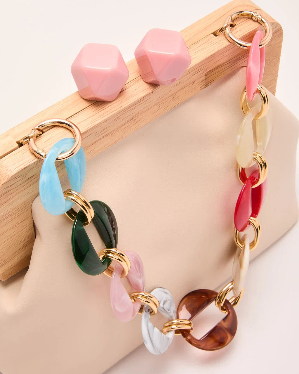 Maurena Acrylic Top Handle Pouch Clutch