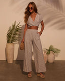 Weekend Trip Pinstripe Crop Top