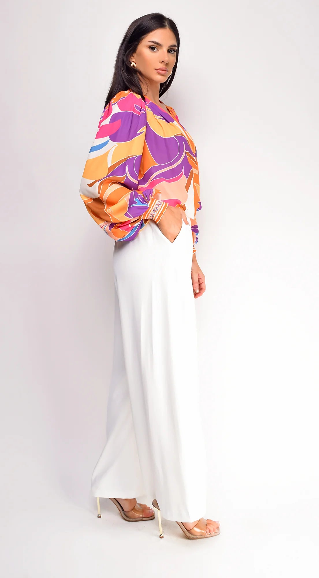 Leona Elasticized Wide Leg Pants Ivory