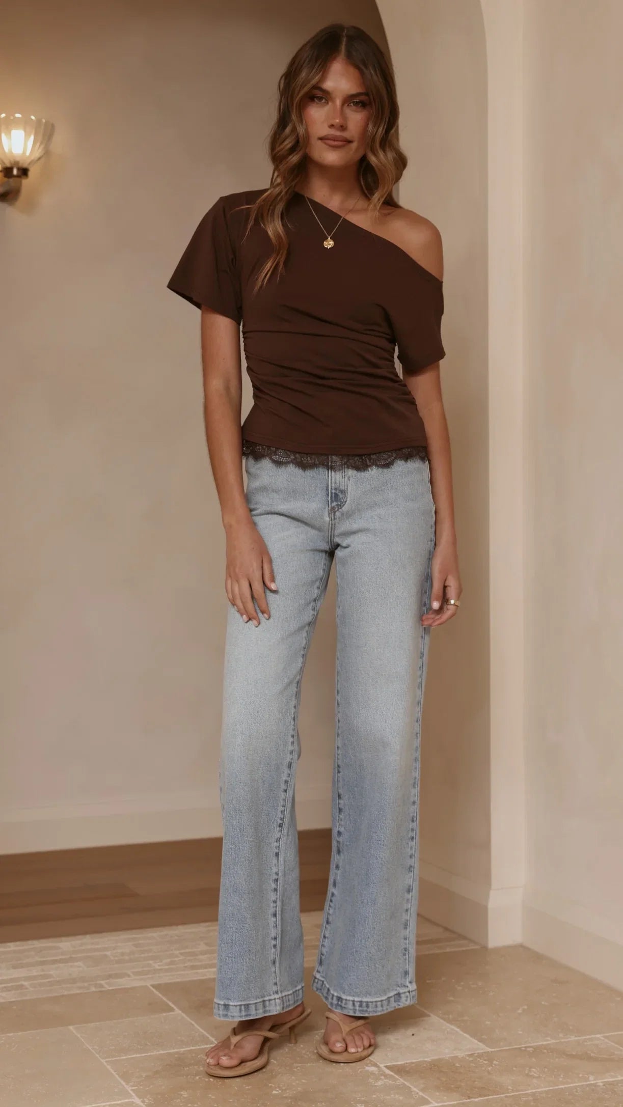 Tallie Lace Top Chocolate