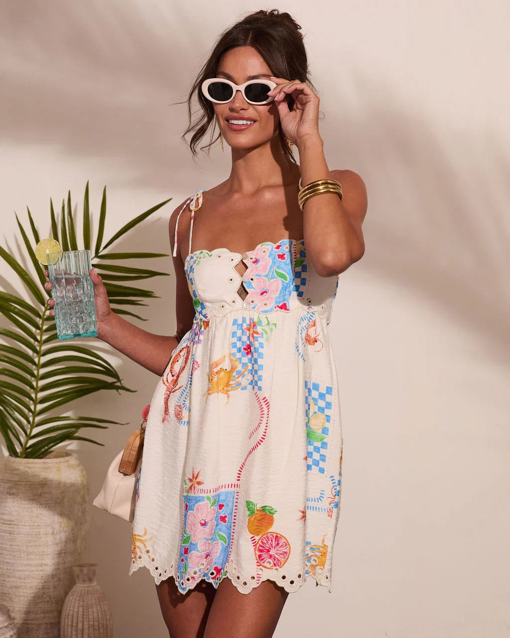 Summer Shore Novelty Print Mini Dress