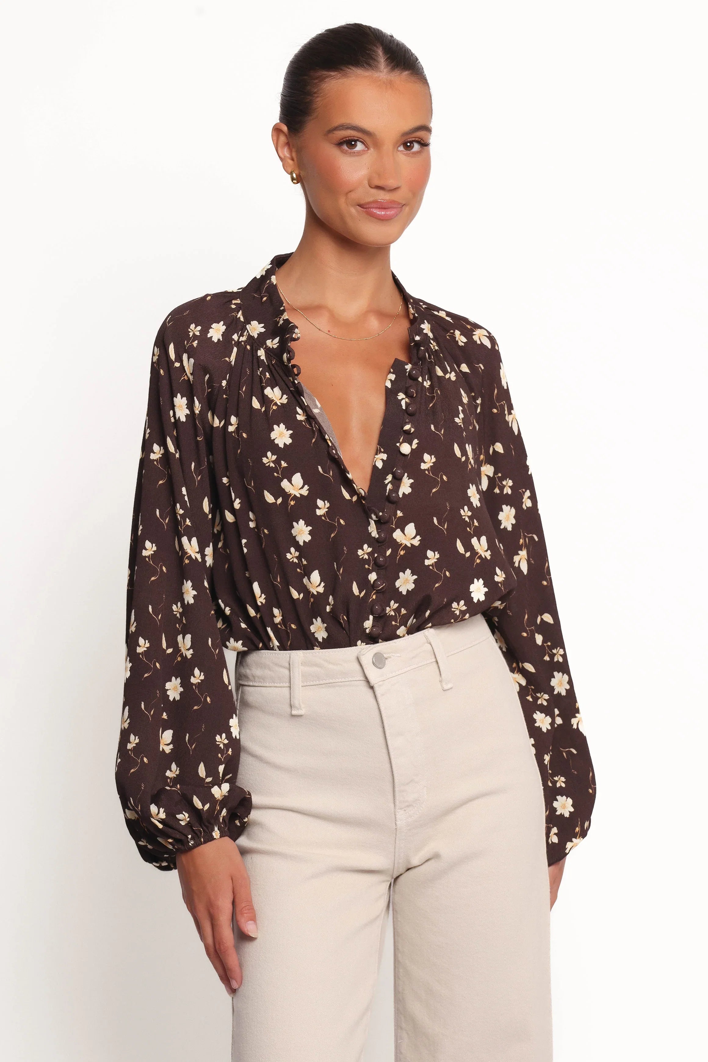 Marni Top Brown Ditsy