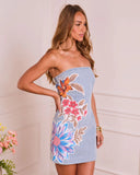 Modern Blooms Floral Denim Mini Dress