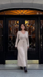 Cyra Long Sleeve Maxi Dress Beige