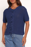 Gemma Short Sleeve Bow Cardigan Navy