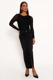 Dana Denim Midi Skirt Black Wash