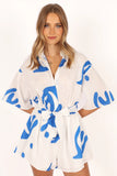 Kellie Romper White Blue