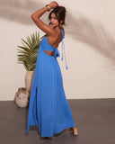 Ocean Muse Halter Neck Maxi Dress