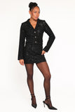Valentina Tweed Sequins Mini Skirt Black