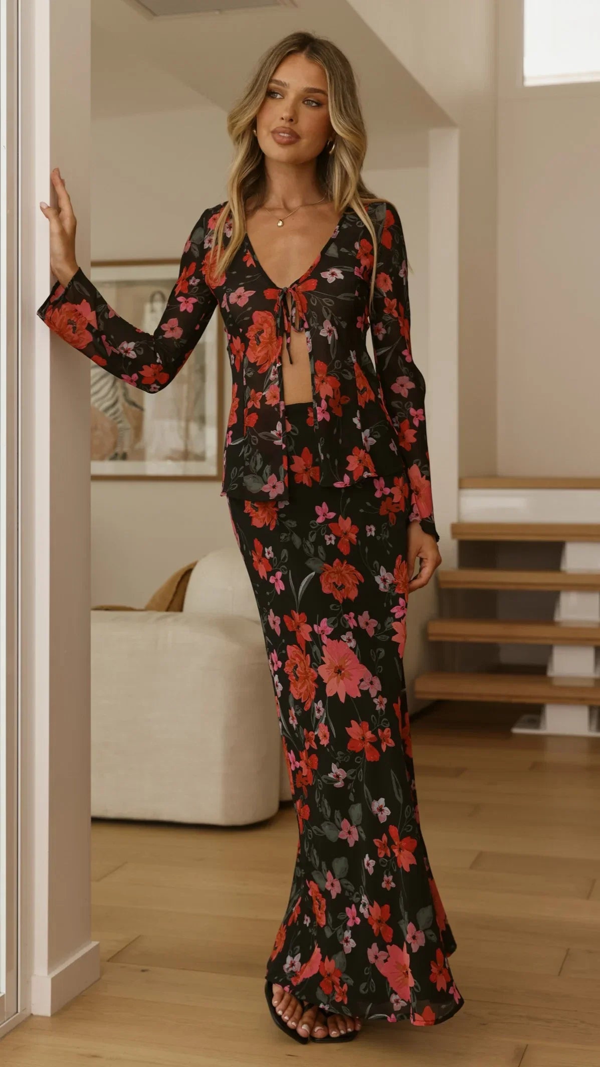 Flo Maxi Skirt Dark Floral