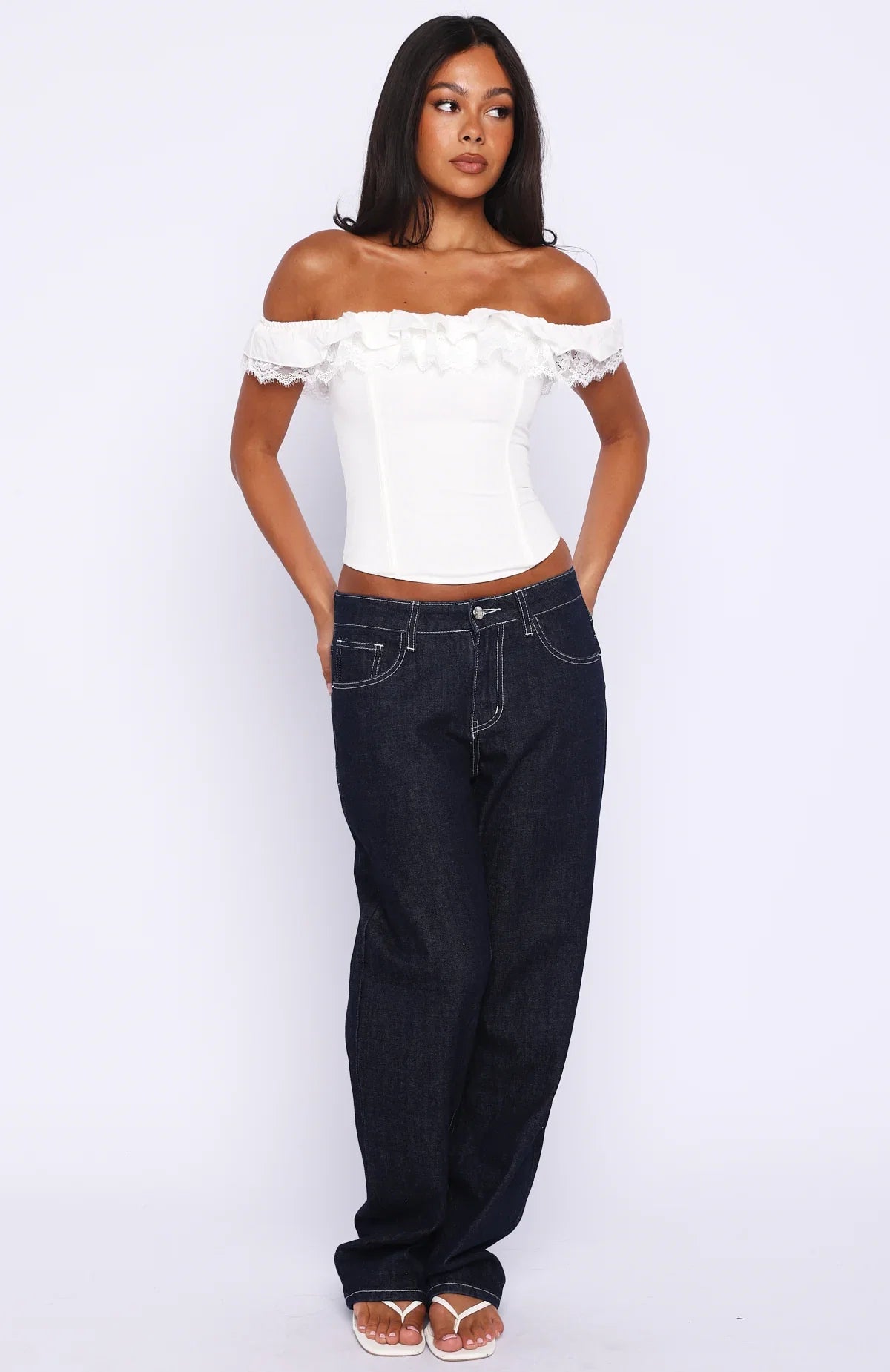 Shaking Things Up Strapless Bustier White