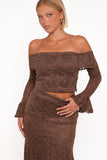 Bromley Lace Skirt Set Brown