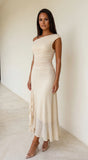 Ascent Off Shoulder Maxi Dress Butter Yellow