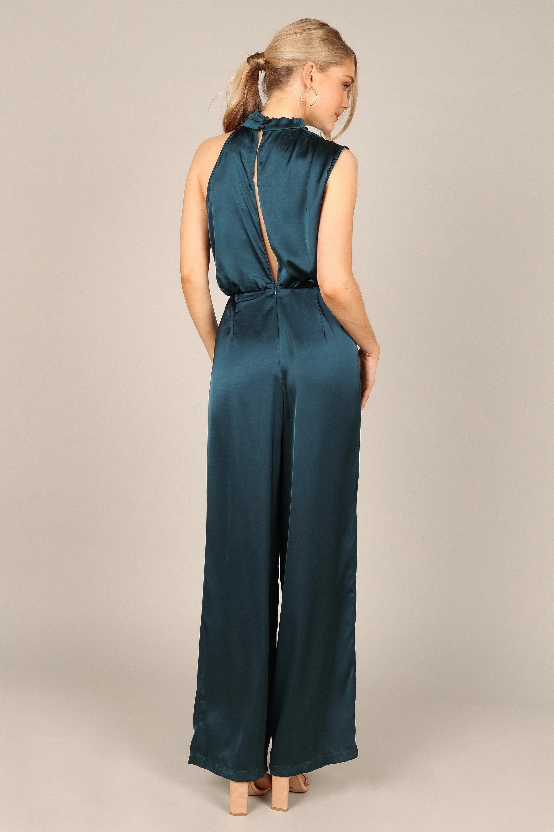 Savannah One Shoulder Jumpsuit Teal