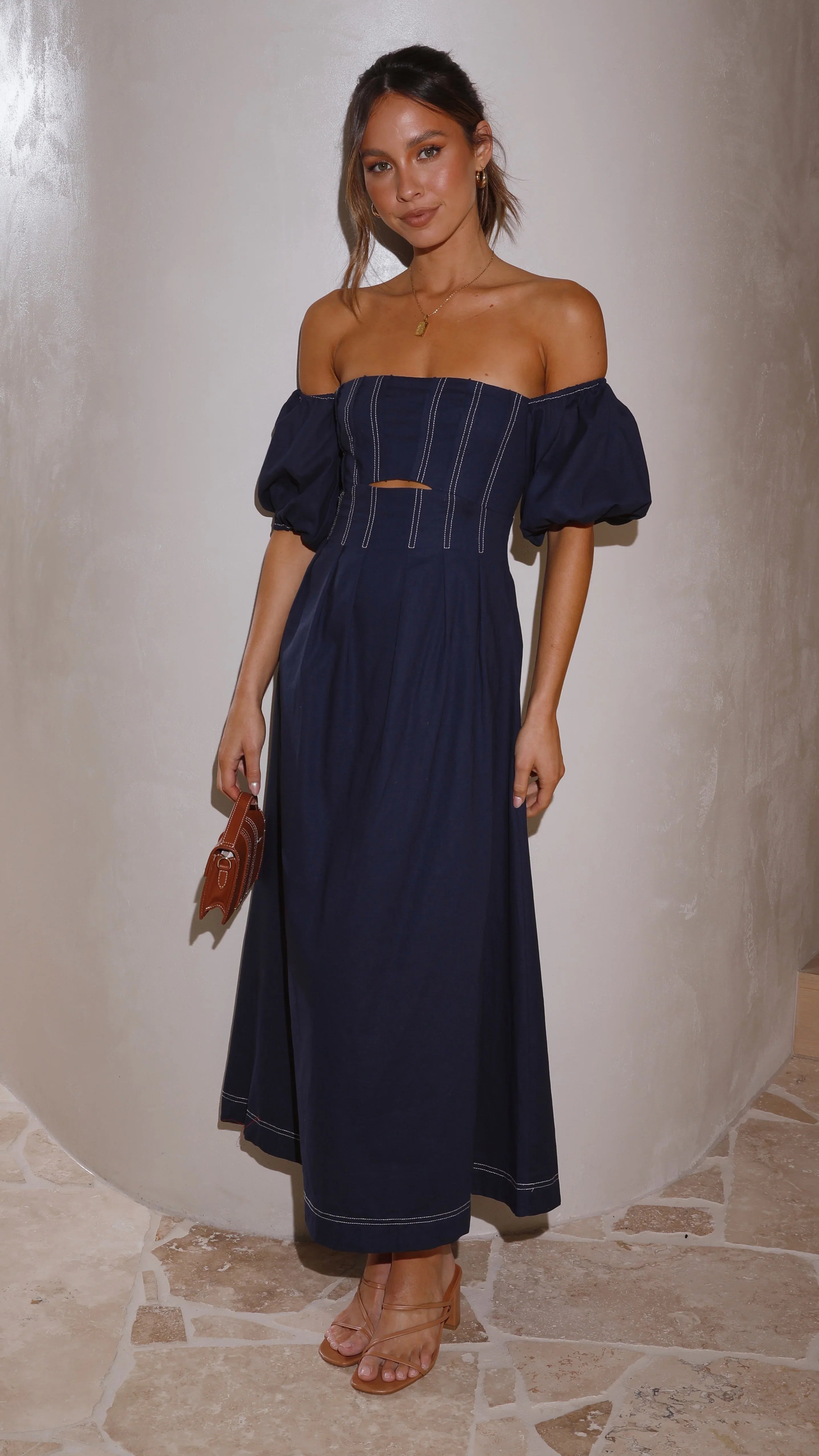 Claira Midi Dress Navy