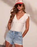 Paulene Ruffle Front Tie Top