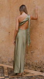 Halle One Shoulder Maxi Dress Olive