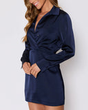 Booked and Busy Collared Shirt Mini Dress