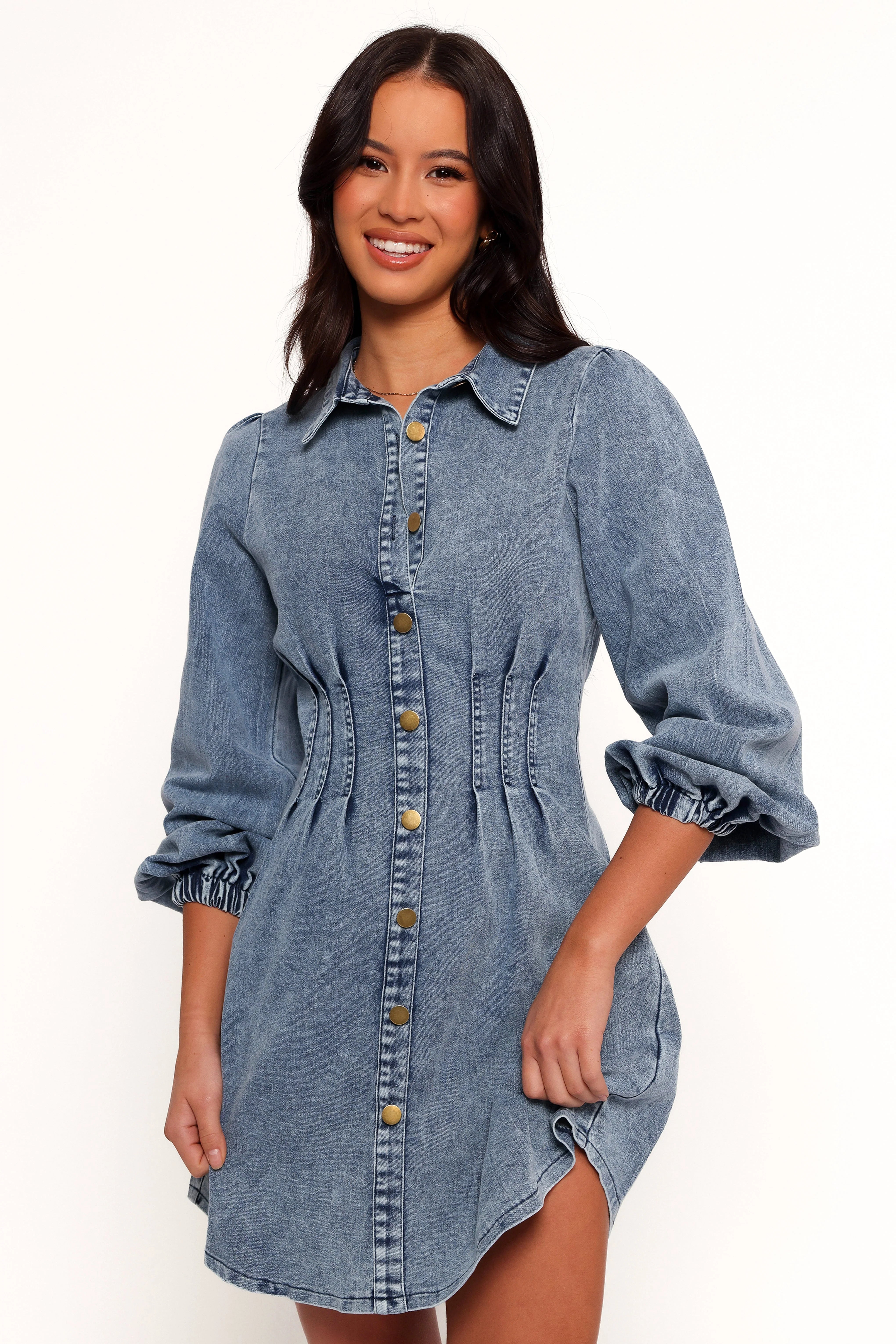 Phoenix Long Sleeve Mini Dress Denim