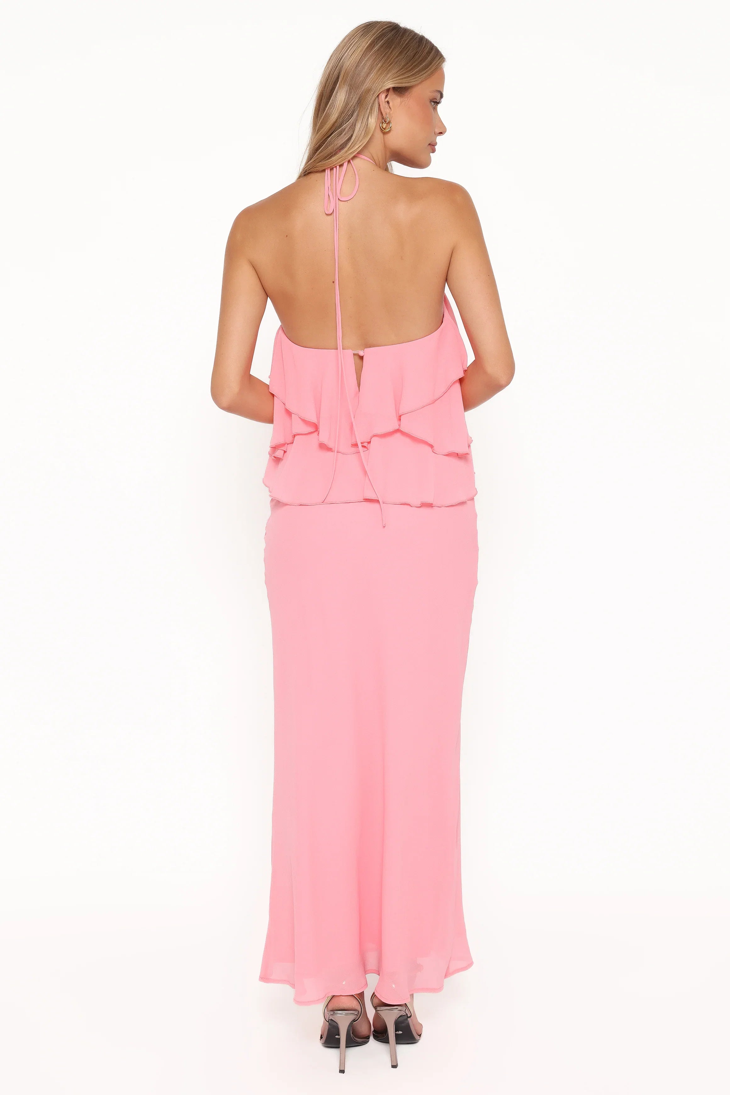 Zorina Halterneck Maxi Dress Coral