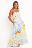 Kaelani Strapless Maxi Dress Multi Print
