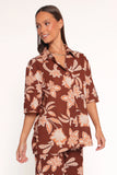 Samira Short Sleeve Shirt Orange Floral