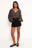 Hana Top Black Multi