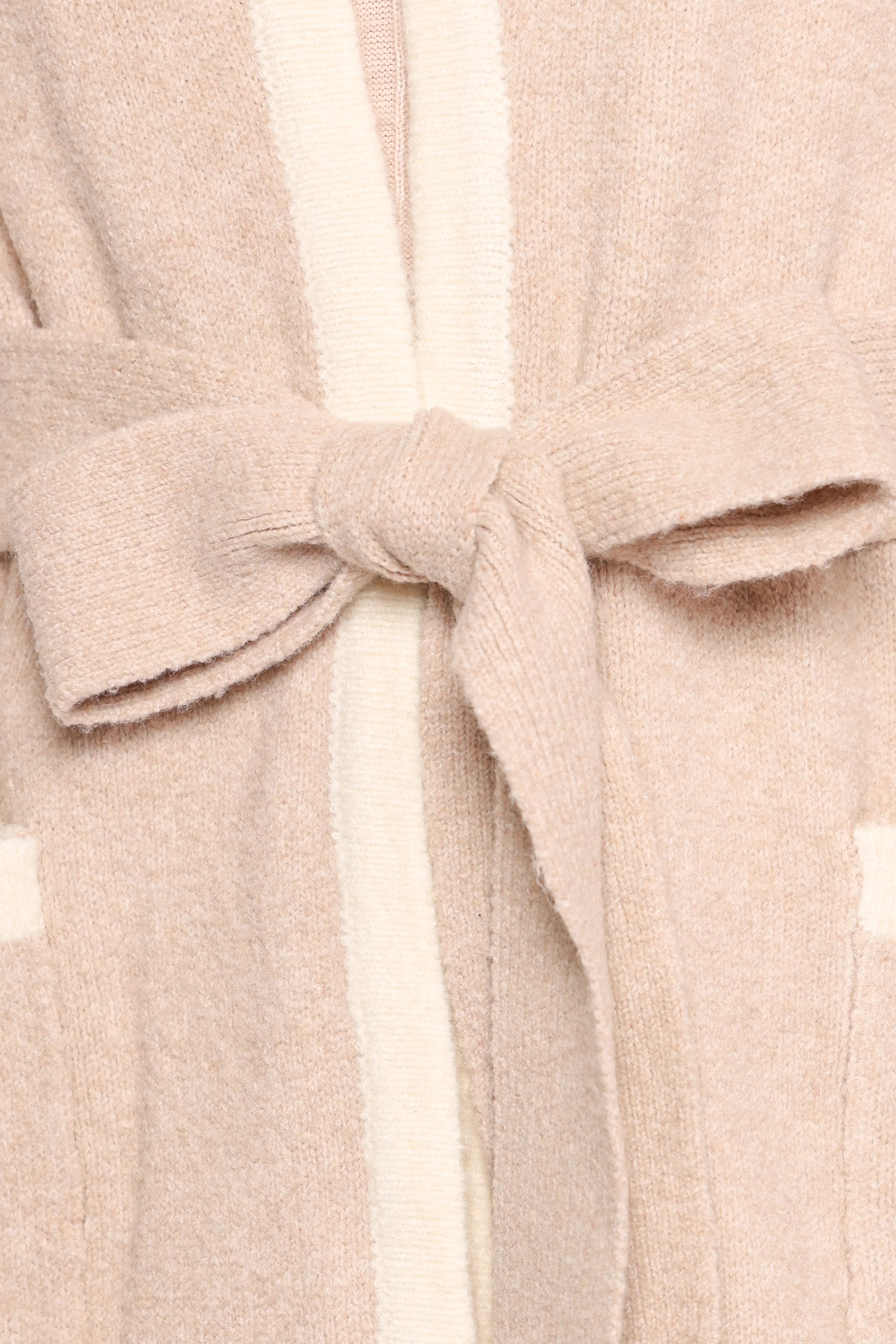 Maloney Tie Front Coatigan Beige
