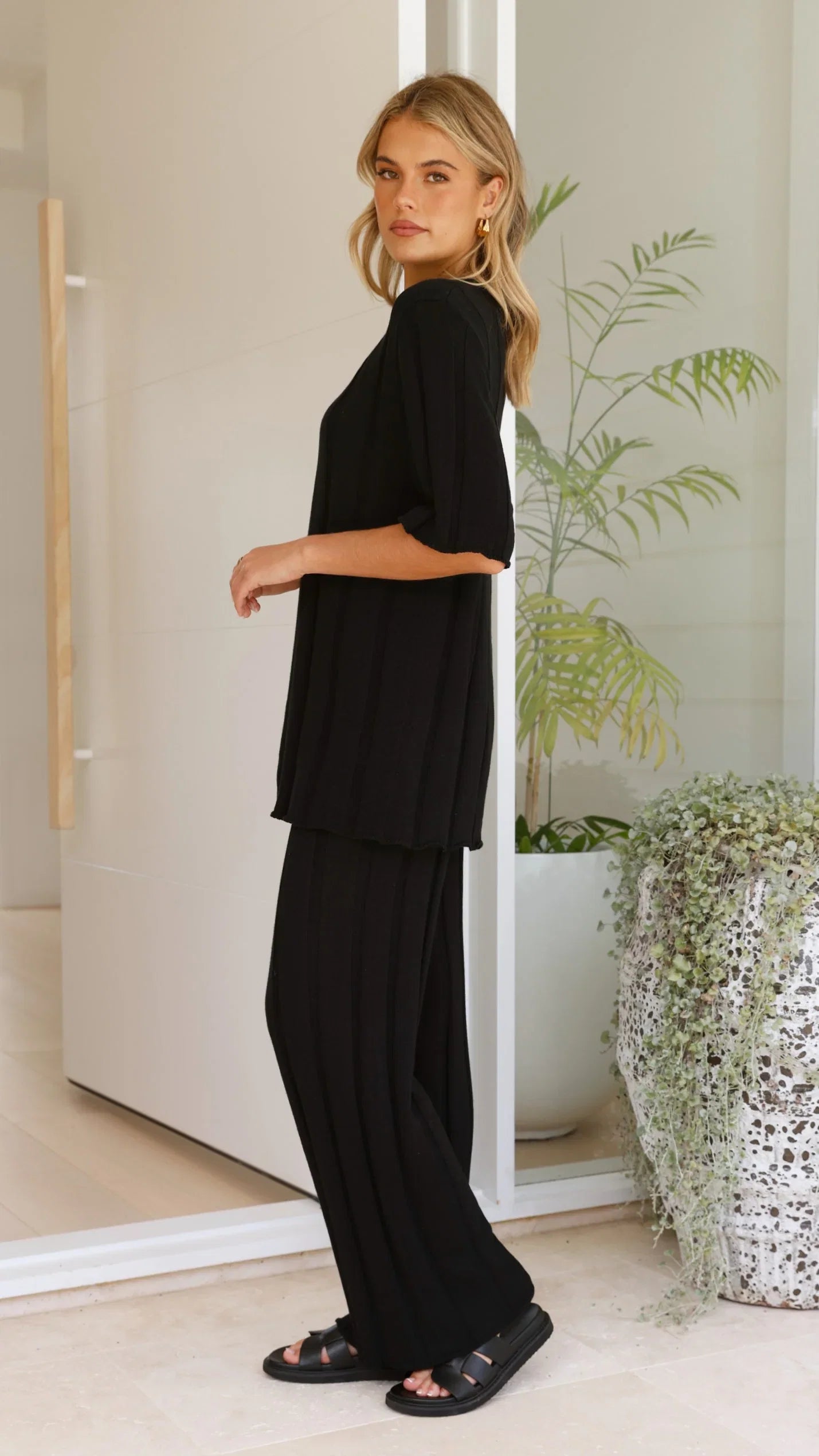 Bayu Knit Top Black