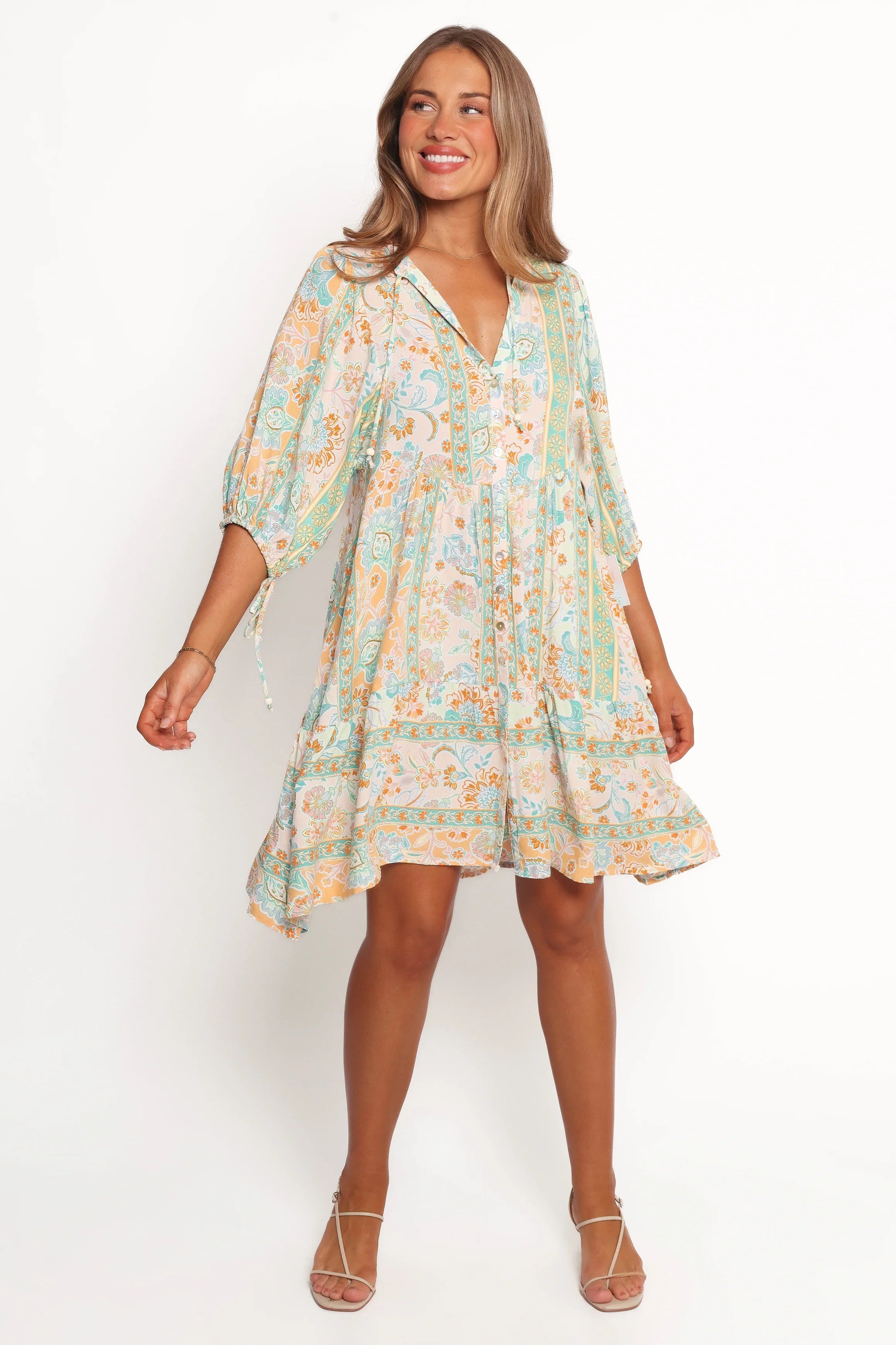 Arden Mini Dress Green Multi