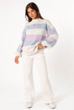 Dani Multi Stripe Knit Sweater White Light Blue