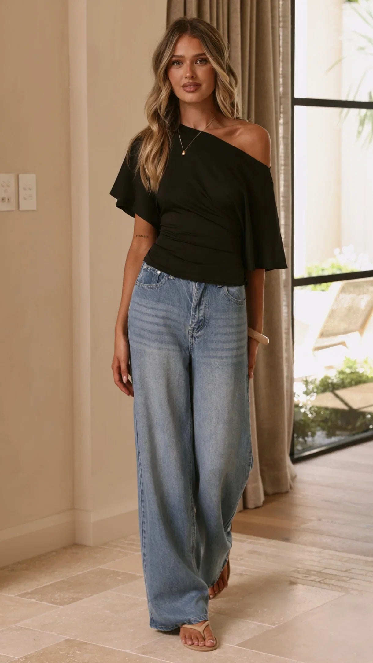 Tarah Straight Leg Jeans Mid Blue Denim