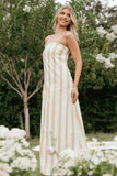 Luisa Midi Dress Brown Stripe