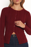 Hatte Cardigan Top Dark Cherry