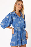 Gina Romper Blue Print
