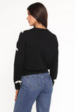 Voss Bow Knit Sweater Black
