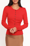 Walsh Scalloped Cardigan Red