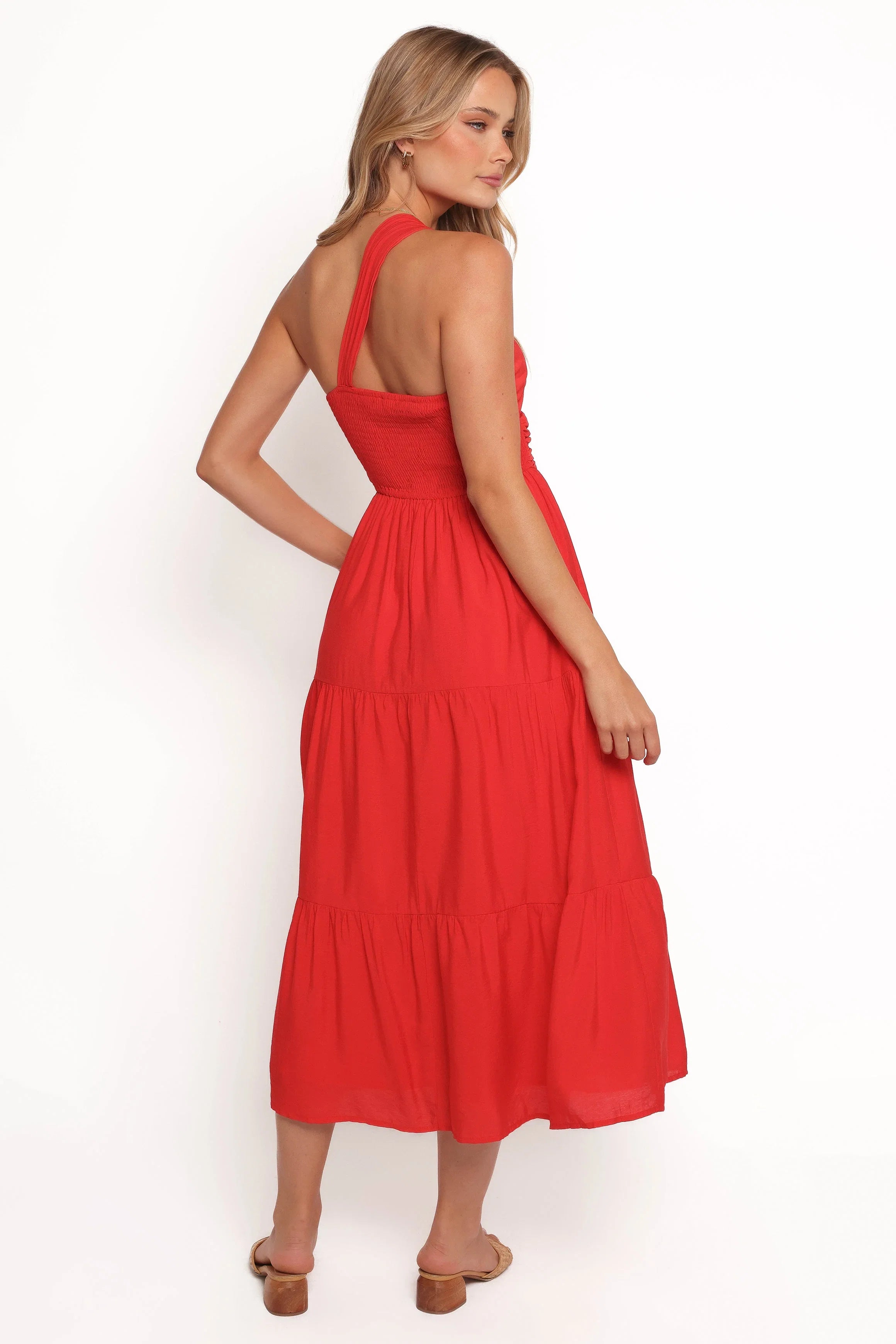 Vinny One Shoulder Maxi Dress Red