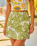 Coast Muse Tropical Leaf Print Mini Skirt
