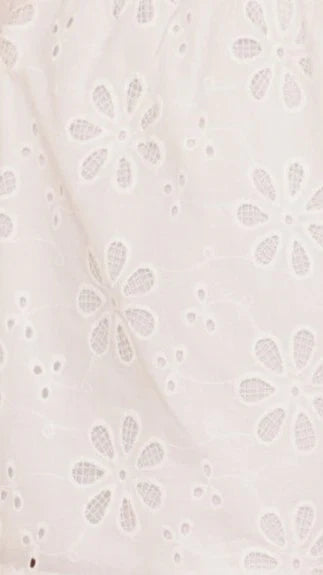 Vika Shorts White Flower Embroidery