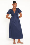 Ilyana Short Sleeve Maxi Dress Navy