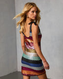 First Glance Striped Sequin Mini Dress