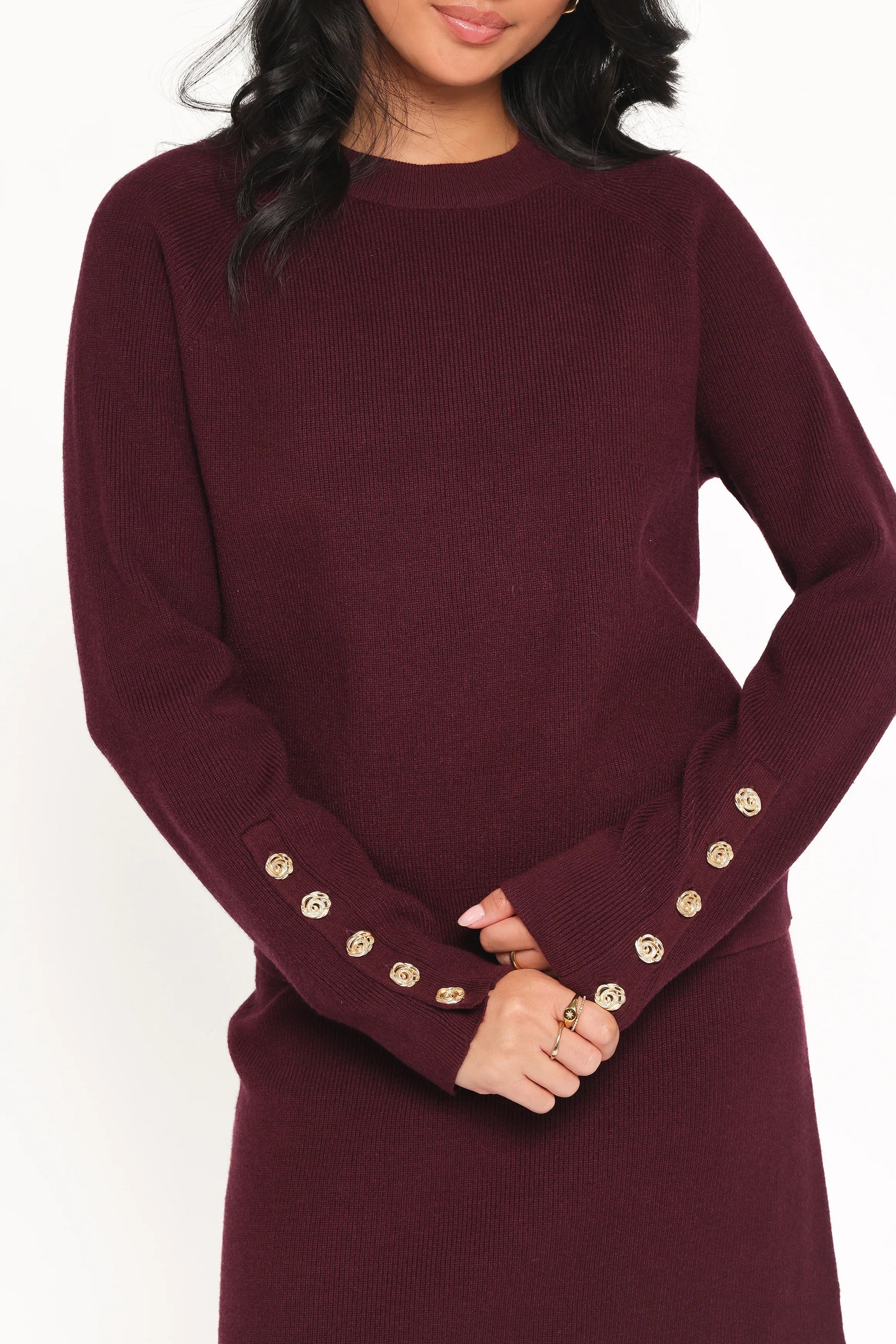 Bridget Maxi Skirt Sweater Set Maroon